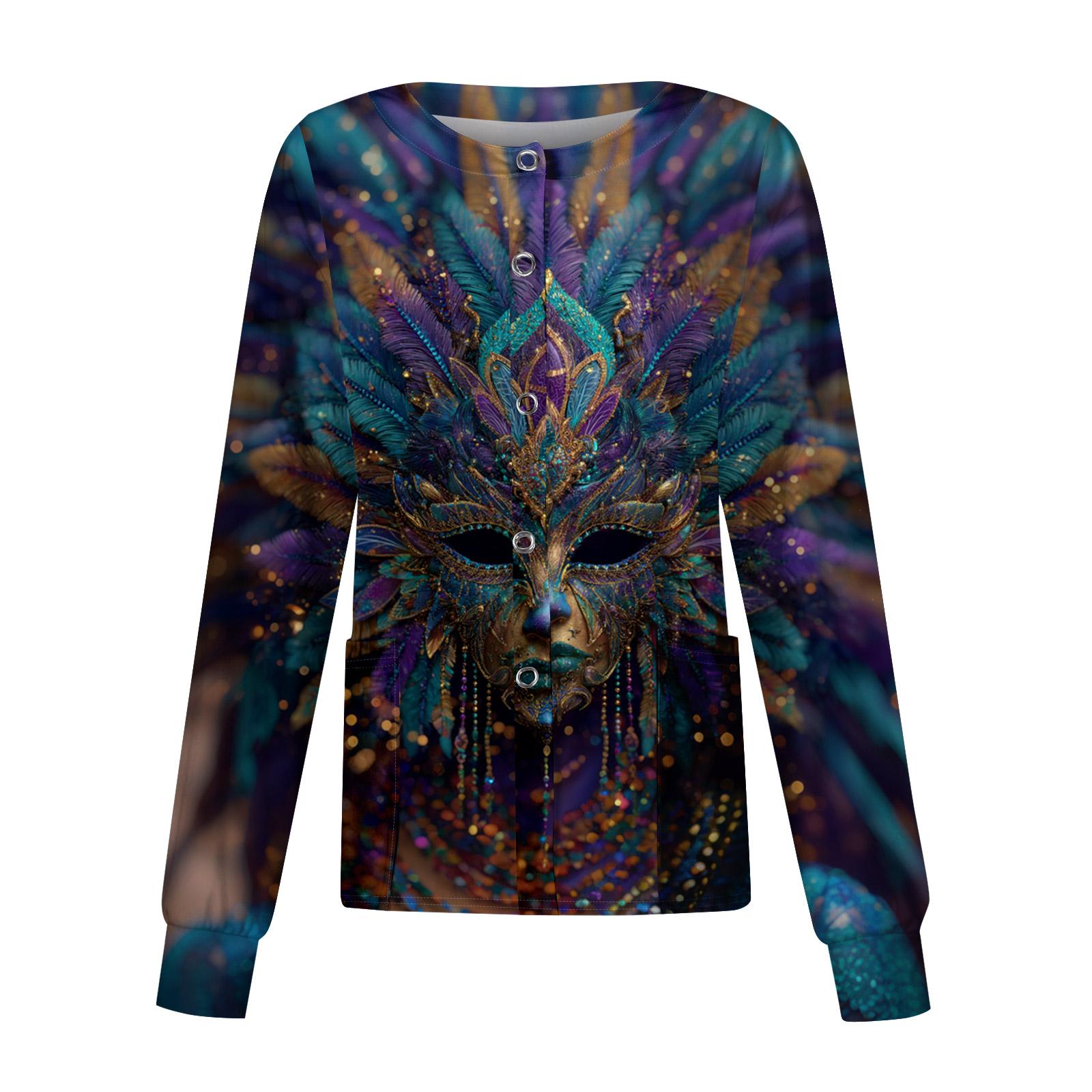 

Женский повседневный топ с длинным рукавом, на одной пуговице, с принтом, быстросохнущий XL