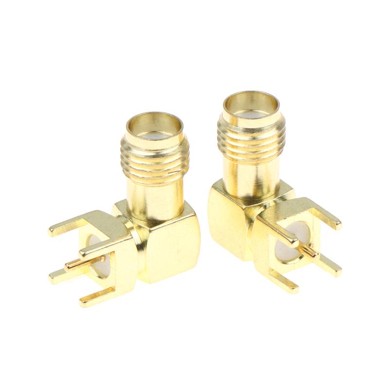 SMA KWE 90 Degree Angled SMA RF Connector Socket 4 Pin Female Interface for PCB Mounting High Frequency Use