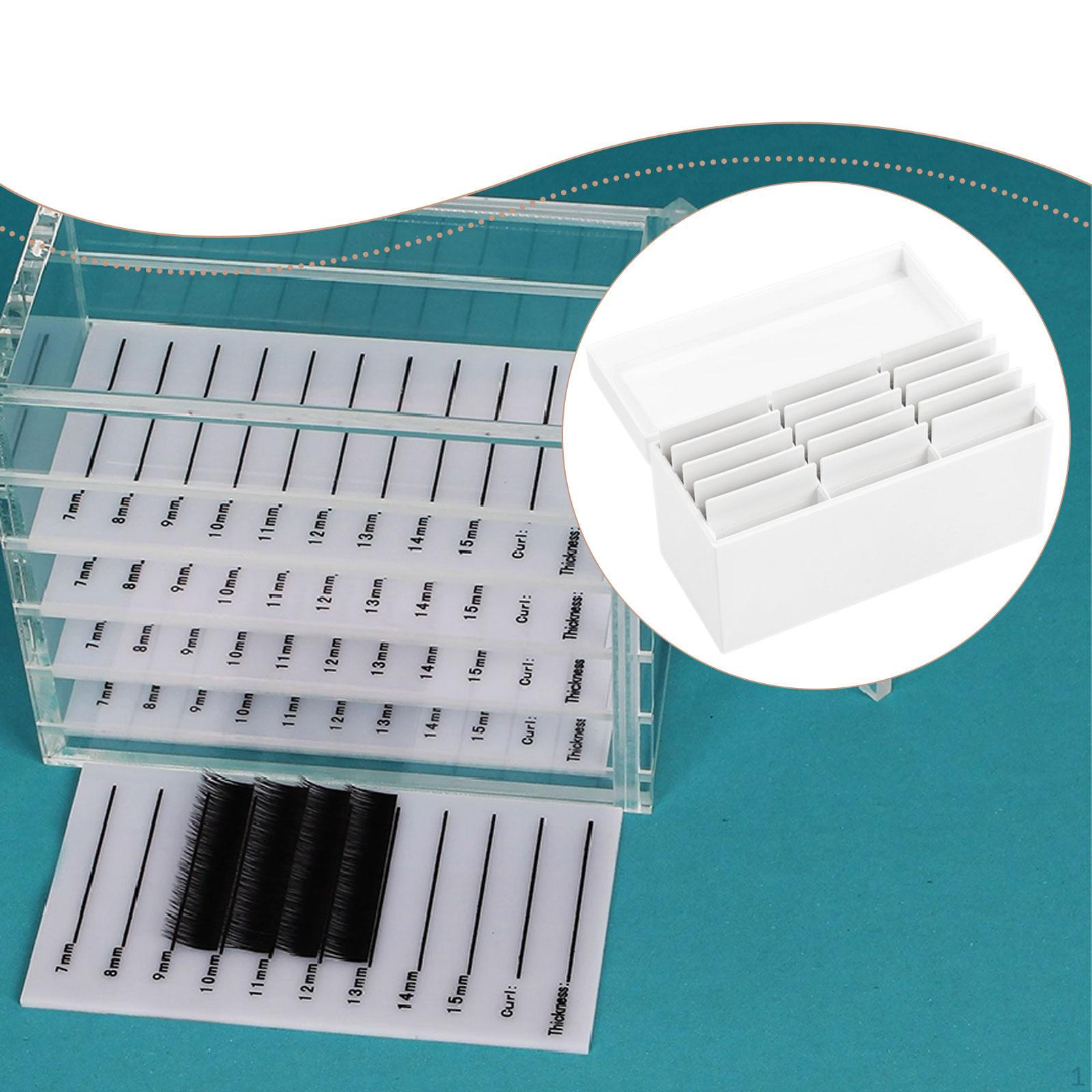 

Акриловый бокс-держатель для хранения ресниц, инструмент для наращивания, 15 слоев, компактный, прочный, кейс для демонстрации ресниц белый