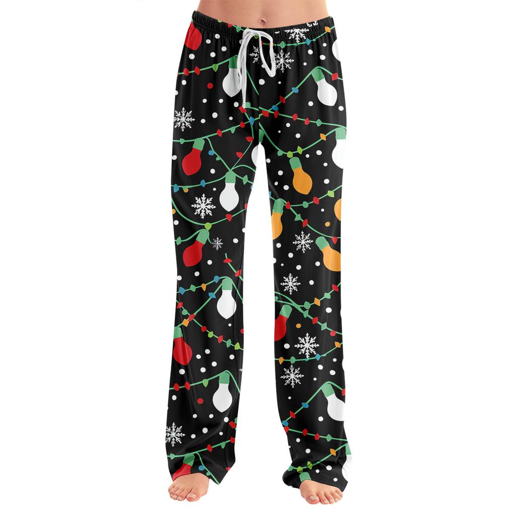 Adult fashionable loose Christmas printed casual pants, loungewear, sleep pants