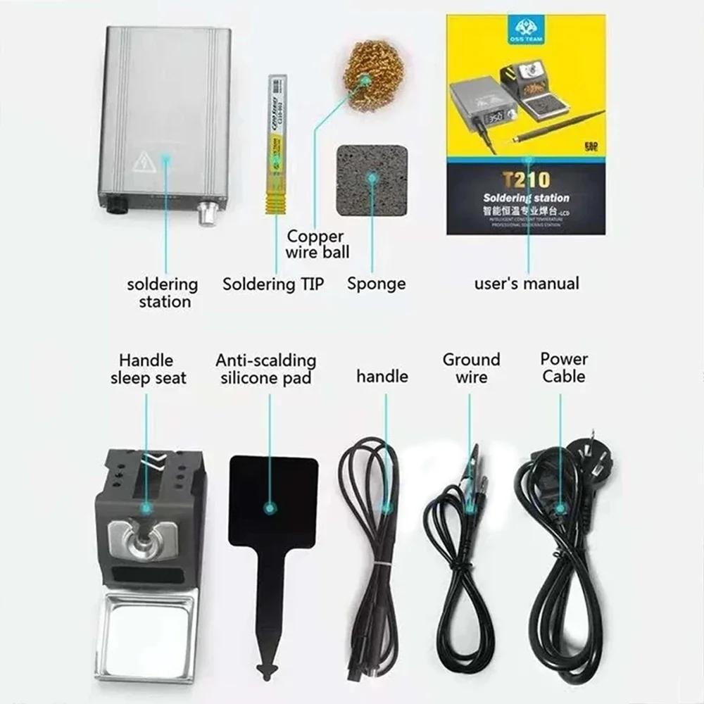 OSS T115 T210 T245 Soldering Station Professional Soldering Iron Tips Stand for Cell Phone Repair Welding Mechanic Tools Kit Set
