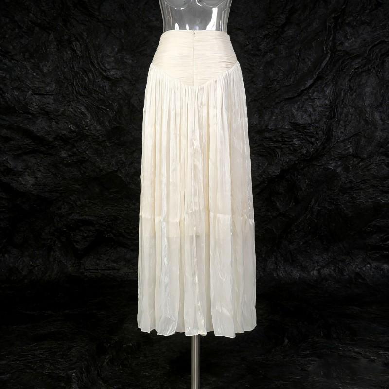 French Temperament Gentle Style Suit Women's Neck Sleeveless Top + Pleated Skirt Two-piece Set