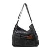 2024 trendy literary denim bag fashionable versatile simple shoulder bag messenger bag student class bag