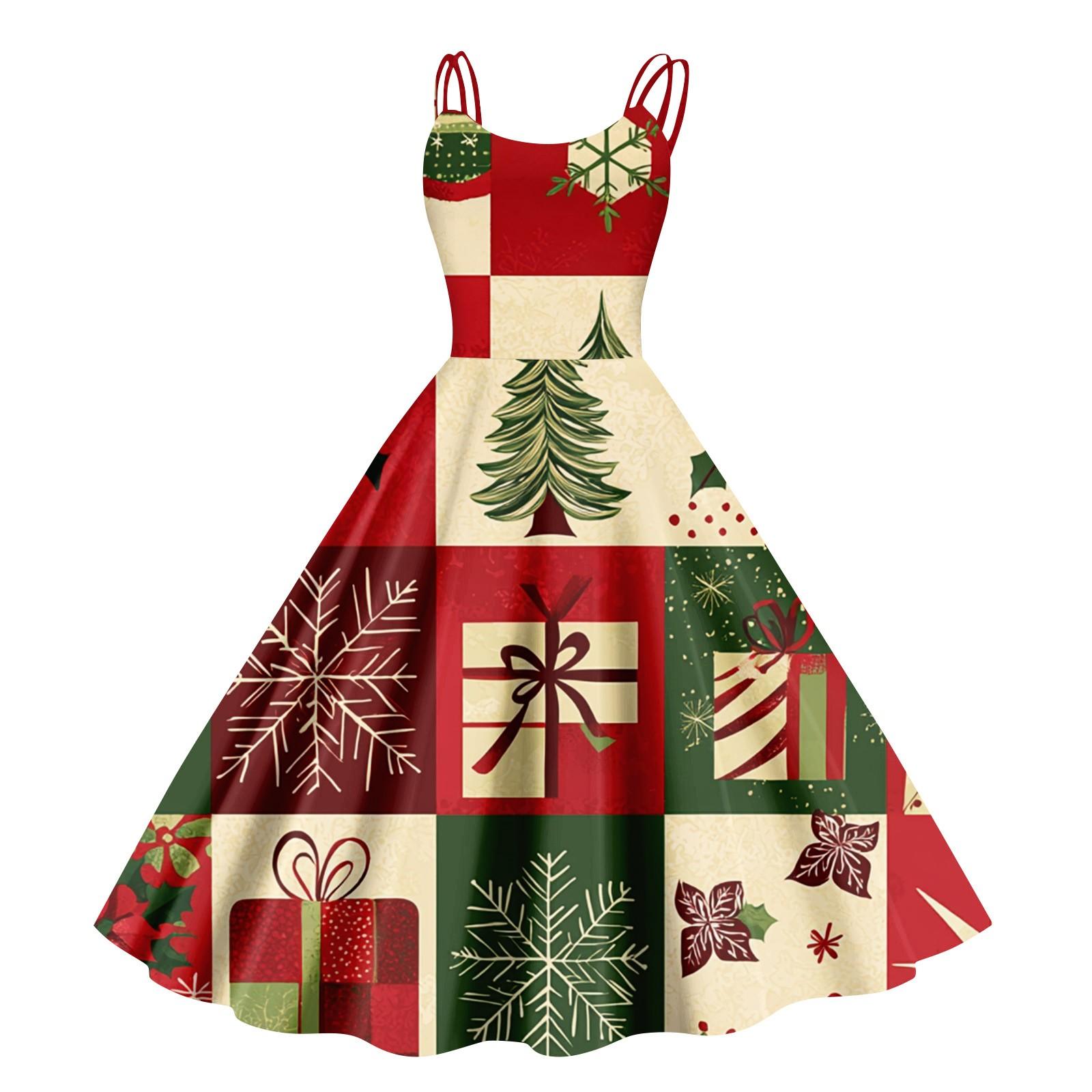 

Женское рождественское платье со снежинками и сексуальным облегающим принтом с открытыми плечами в стиле панк-ретро XL арбуз красный