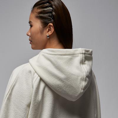 Women's Jordan Sweatshirts Women's Sail White/Sail White Hooded (Non-detachable) Moderate Straight Fit