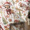 Jul- och Vinter Hjortkrans Gardiner För Vardagsrum Sovrum Hemdekoration Fönster Voile Tyllgardin Draperier