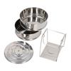 2-Tier Steam Pot 304 Stainless Steel Stackable Steamer Durable Steaming Pot Pot-in-Pot Cooking