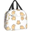 Cute Animal Yoga Lunch Bag Cooler Bag Women Men Tote Bag Insulated Lunch Box Thermal Lunch Bag for Picnic Beach Fishing Work