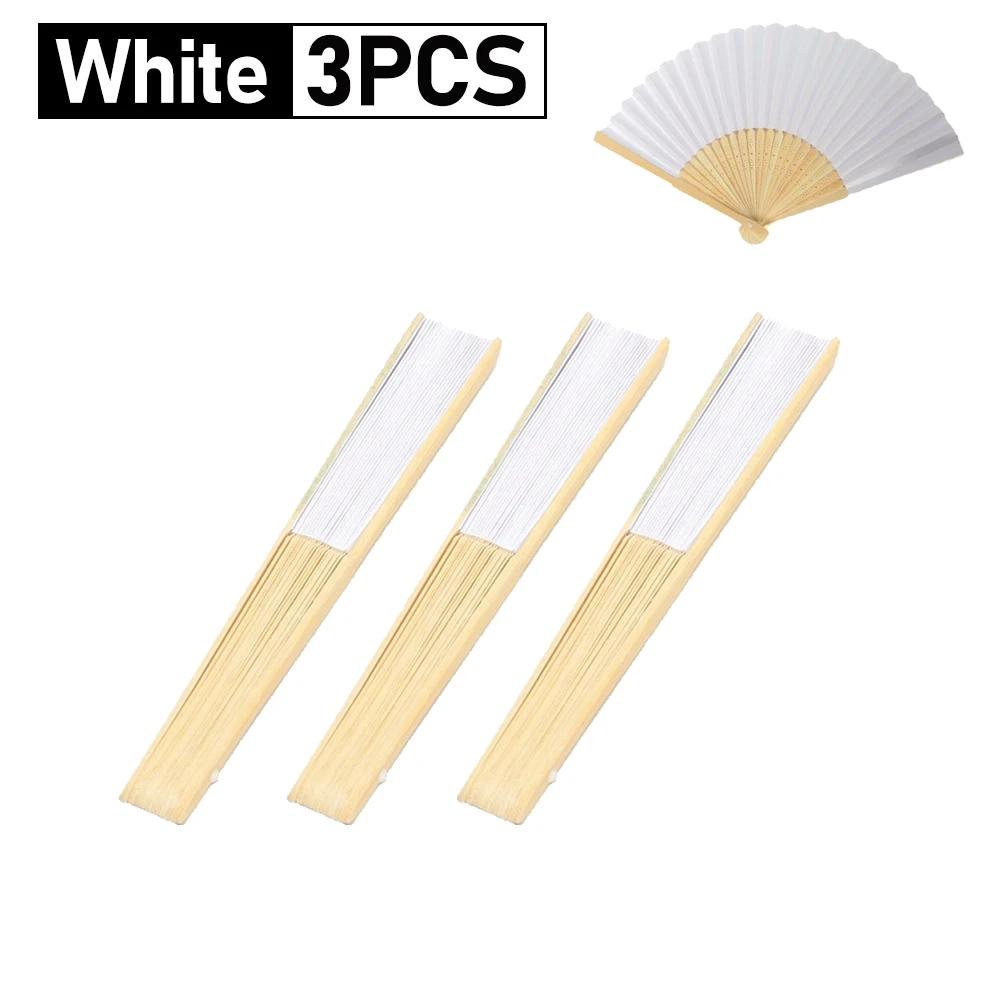 1-20PCS Blank White DIY Paper Bamboo Folding Fan for Hand Practice Calligraphy Painting Drawing Wedding Party Gift Ornament New