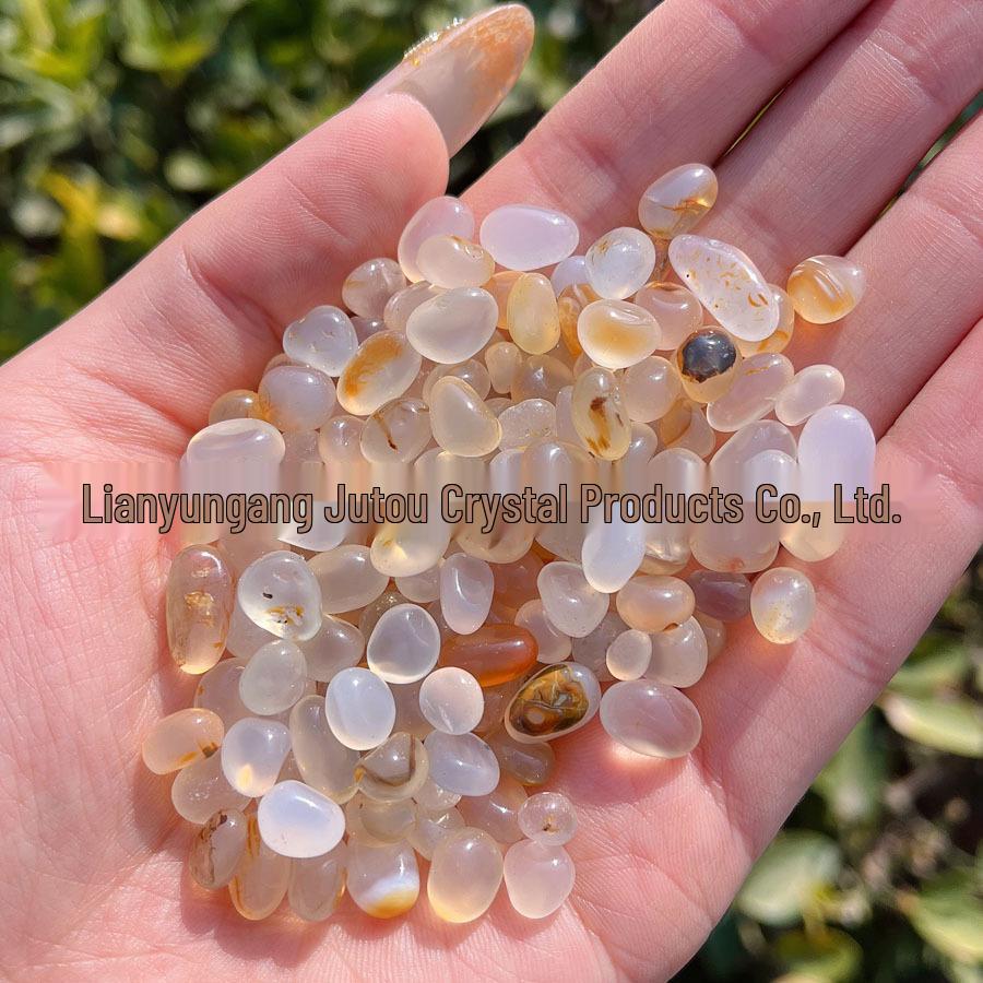 Natural White Agate Rounded Stone for Bonsai, Fish Tanks & Children's Gem Digging