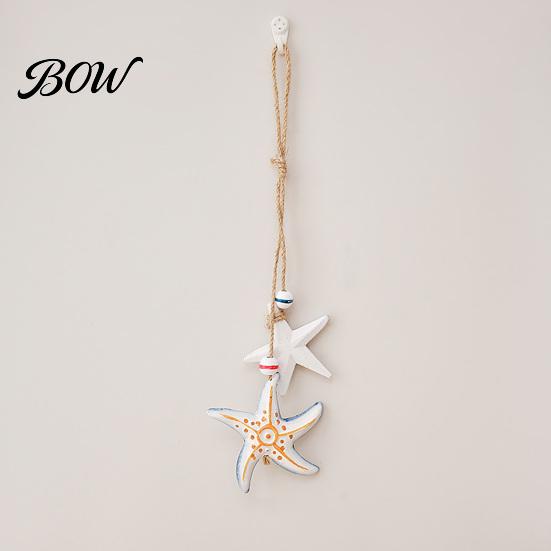 Bohemian Style Home Ornament Mediterranean Nautical Wall Hanging Decor, Handcrafted Wooden Ocean Ornaments, Decorative Pendants with Coastal
