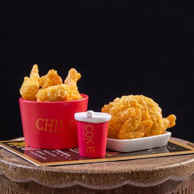 Creative Simulation Fried Chicken Scene Ornaments Funny Simulation Food Small Ornaments Home Diy Decoration Resin Ornaments