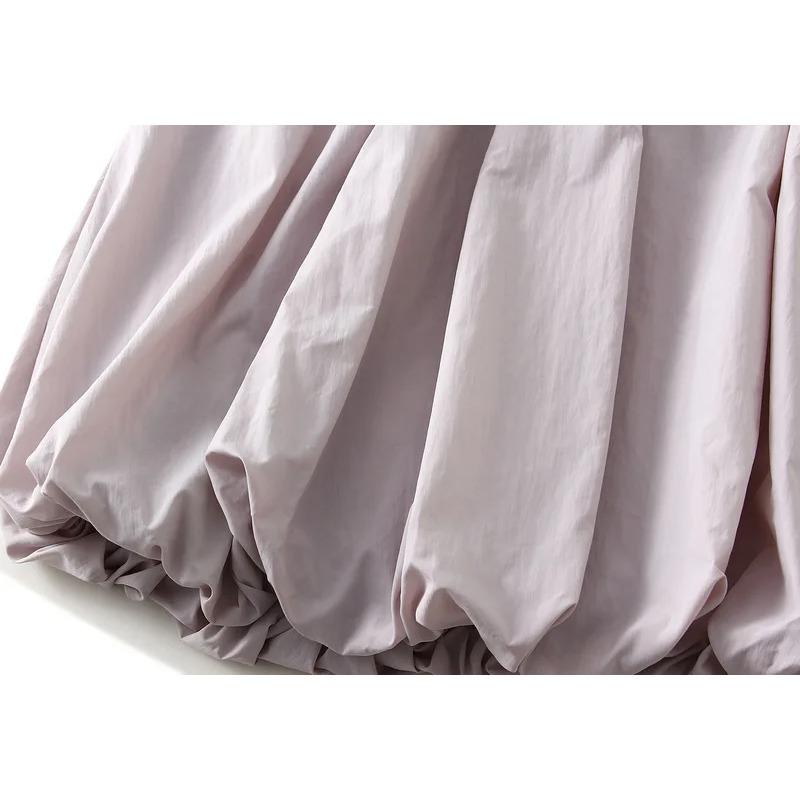 Women's Balloon Long Skirts Street Elastic Waist Flowy Loose Cargo Skirt Aesthetic Women Clothes