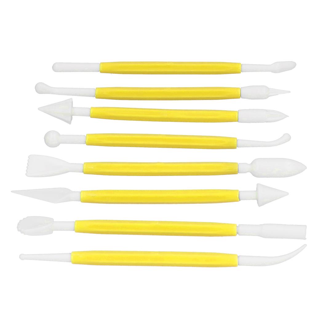 8Pcs DIY Fondant Tool Cake Pastry Carving Cutter Chocolate Decorating Mold Set for BakeryYellow