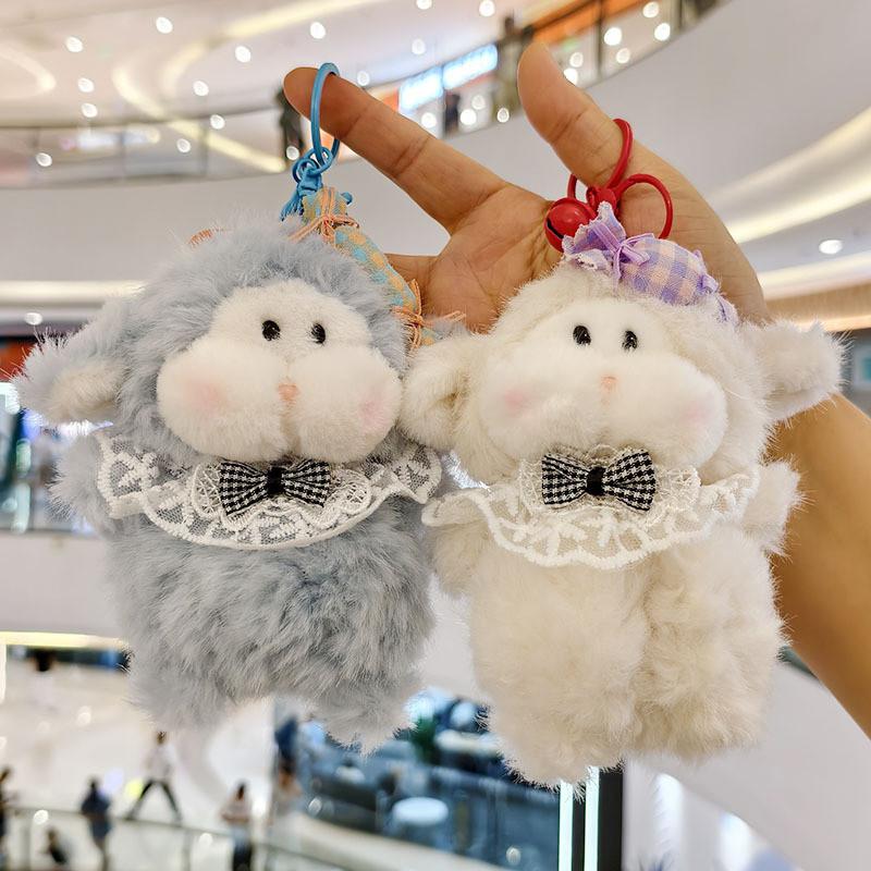Cute Mousse Sheep Plush Keychain With Short Plush Material For Bag Decoration And Collectible Fun