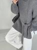 Juzhi Women's Korean High Neck Belted Sweater - Autumn/Winter Fashion 1327