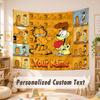 Custom Name Text Tapestry,Garfield Boho Wall Hanging, Decorative Backdrop Tapestry For Room