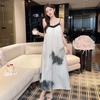 1011 New Summer Sexy Suspender Dress Women's Cold Silk Cool Feeling Foreign Style Large Size Thin High-end Loungewear
