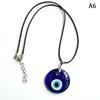 Retro Jewelry Round Shape Devil'S Eye Necklace Lucky Blue Eye Glass Pendant Necklace Accessories Simplicity Wax Thread Necklace Gift For Girls
