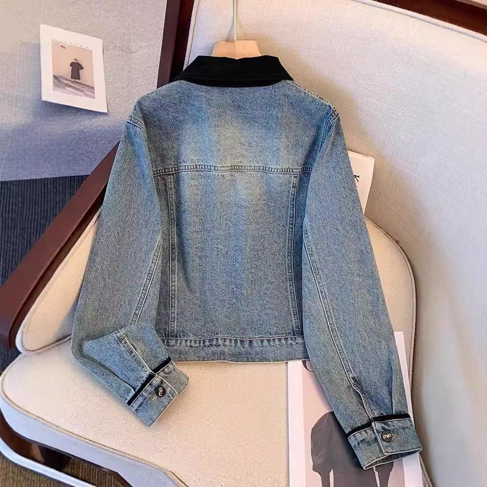 New Chinese Style National Style Buckle Small Fragrant Denim Jacket Women's Spring New Small Fashion Short Jacket