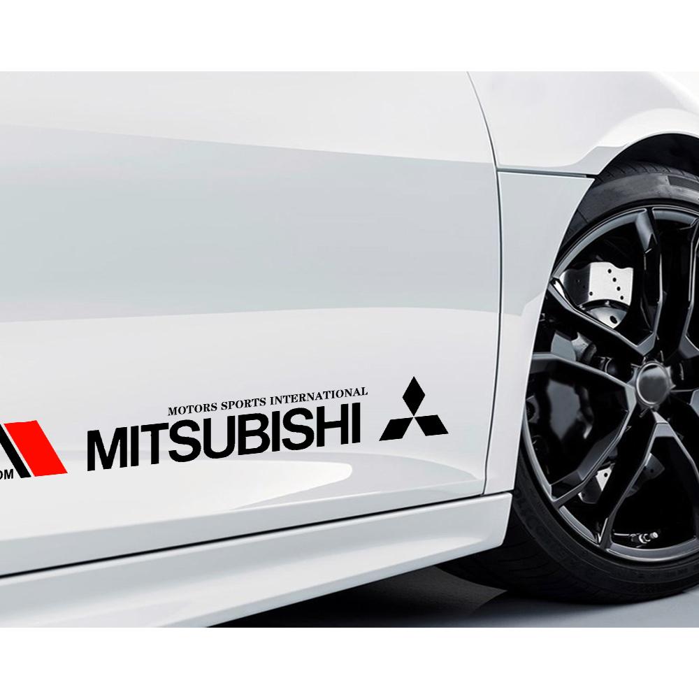 For Mitsubishi Asx Lancer Pajero 4 Outlander 3 Xl L200 EX10 X 2pcs Car Body Decoration Stickers Car Door Scratch Blocking Decals