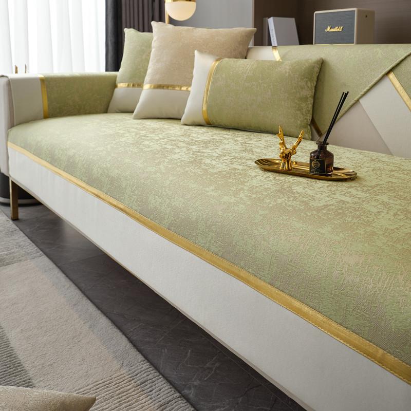 Four Seasons Universal Simple Wide Jacquard Affordable Luxury Style Sofa Cushion Modern Fabric Splicing Anti-Slip Sofa Cushion Towel