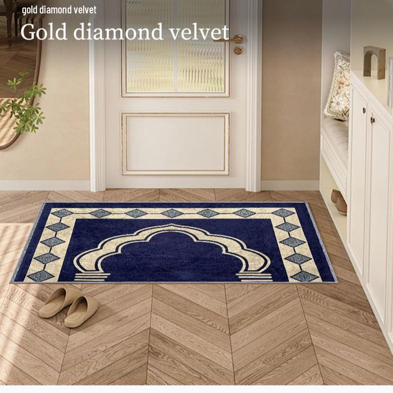 Golden Velvet Entry Doormat for Home, Hotel, or Mall