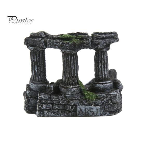 Aquarium Fish Tank Decoration Artificial Roman Column Ruins Castle Ornaments