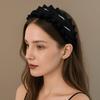 Rhinestone Black Hairband Cloth Wrinkle Headband Luxury Women Hair Hoop  Daily