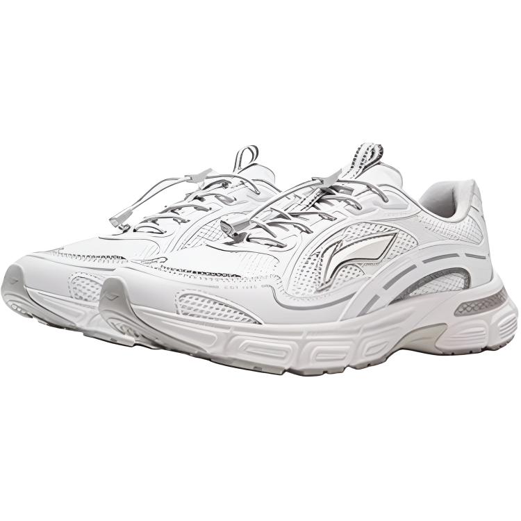 Li Ning Kids Sports Lifestyle Series Fashion Trend Non-Slip Wear-Resistant Low-Top Casual Shoes Kids Sneaker White YKCV218-5