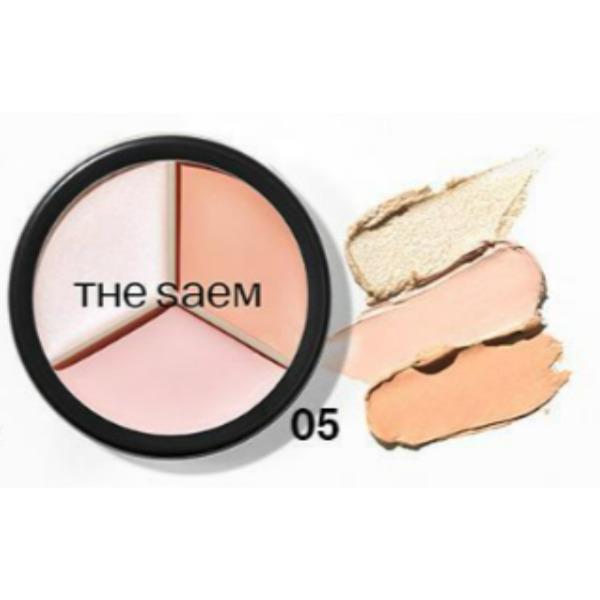 The Saem Cover Perfection Triple Pot Concealer – Multi-Correcting Concealer Palette (6 Shades)