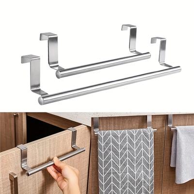 1pcs, Stainless Steel Towel Rack, No Drilling Towel Bar, Bathroom Single Bar Towel Rack, Hanging Pendant Storage Rack
