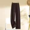 Women's High-Waisted Dark Blue Sickle Jeans - Slimming, Plus Velvet, Straight-Leg Harem Pants for Spring, Autumn, and Winter 2024.