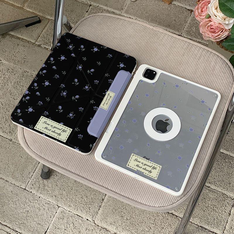 Korean Floral Tablet Case IPad Mini Air 8 Pro 13 With Magnetic Stand Stylus Slot