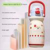 520ml Bounce Insulated Cup with Handle Vacuum-insulated Bottle Portable Cartoon Straw Cup  Office
