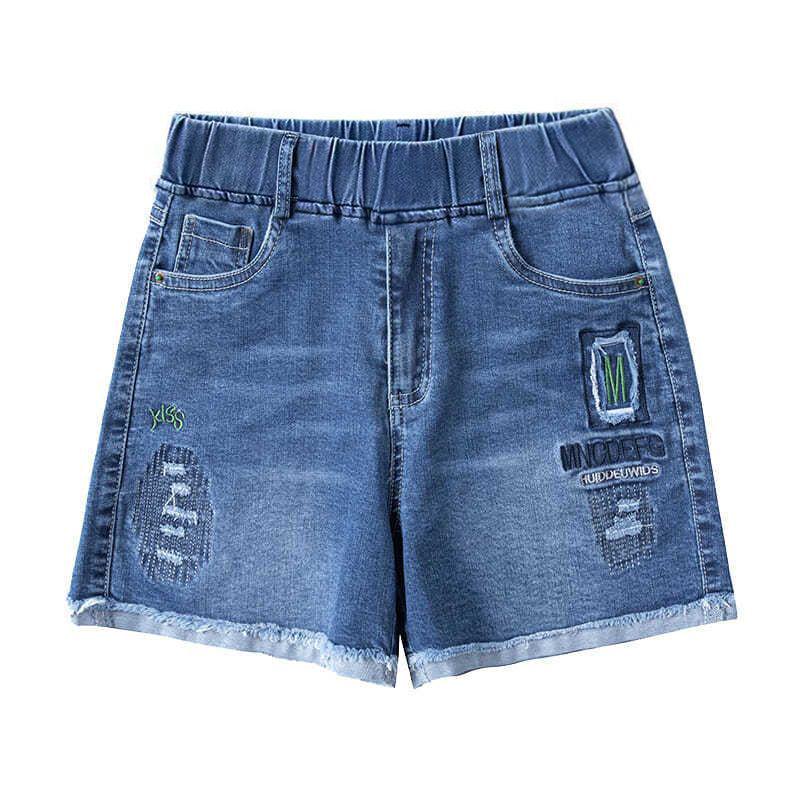 2026 Women's High Waist Elastic Denim Shorts - High Stretch, Four-Quarter Length, Summer Wear