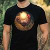 Men's T-Shirt Chicken In Moonlight Motif Cotton Size XS To 5XL