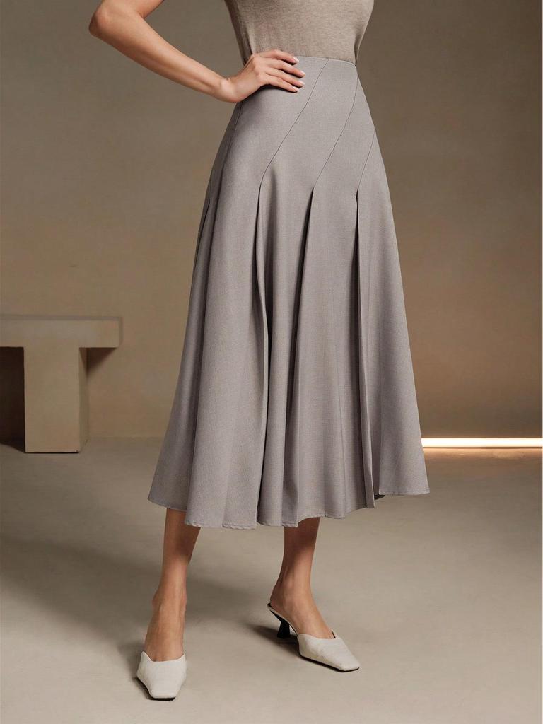 Asymmetrical Pleated Elegant Women's Hip-Hugging Skirt - Europe 2025 Fashion