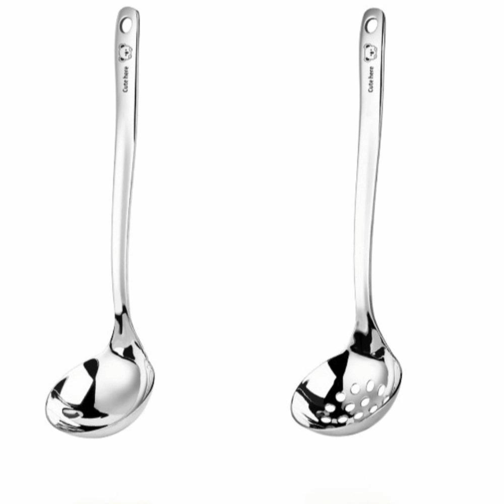 Stainless Steel Hot Pot Spoon High Temperature Resistance Slotted Spoon Soup Ladle  Kitchen