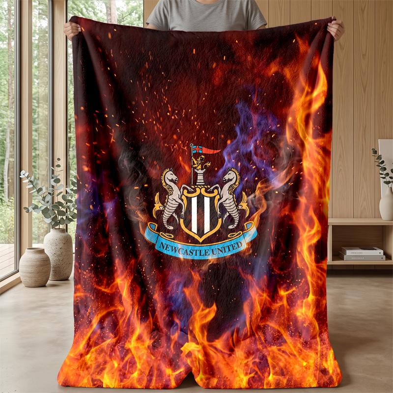 Coperta in Flanella con Stampa del Newcastle United Football, Coperta Morbida Calda Leggera per Divano Letto Campeggio
