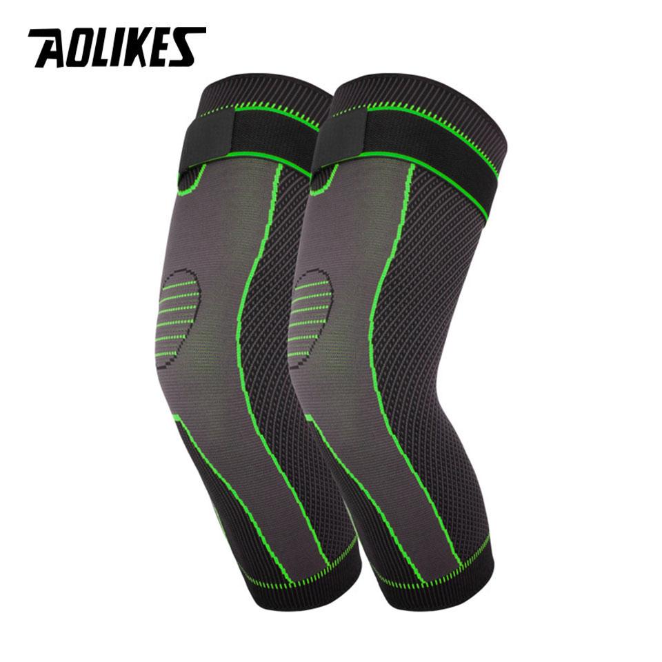 Aolikes Sport Full Leg Compression Sleeves Knee Braces Support Protector For Weightlifting Arthritis Joint Pain Relief