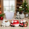 Santa Claus Mold Creative Storage Silicone Mold Christmas Flower Pot Mold Soft For Ceramic Crafting Christmas Decoration Home