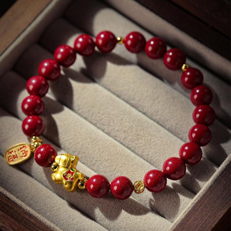 2026 Of Horse Bracelet Women High Content Cinnamon Stone Beaded Zodiac Lucky Jewelry Gift