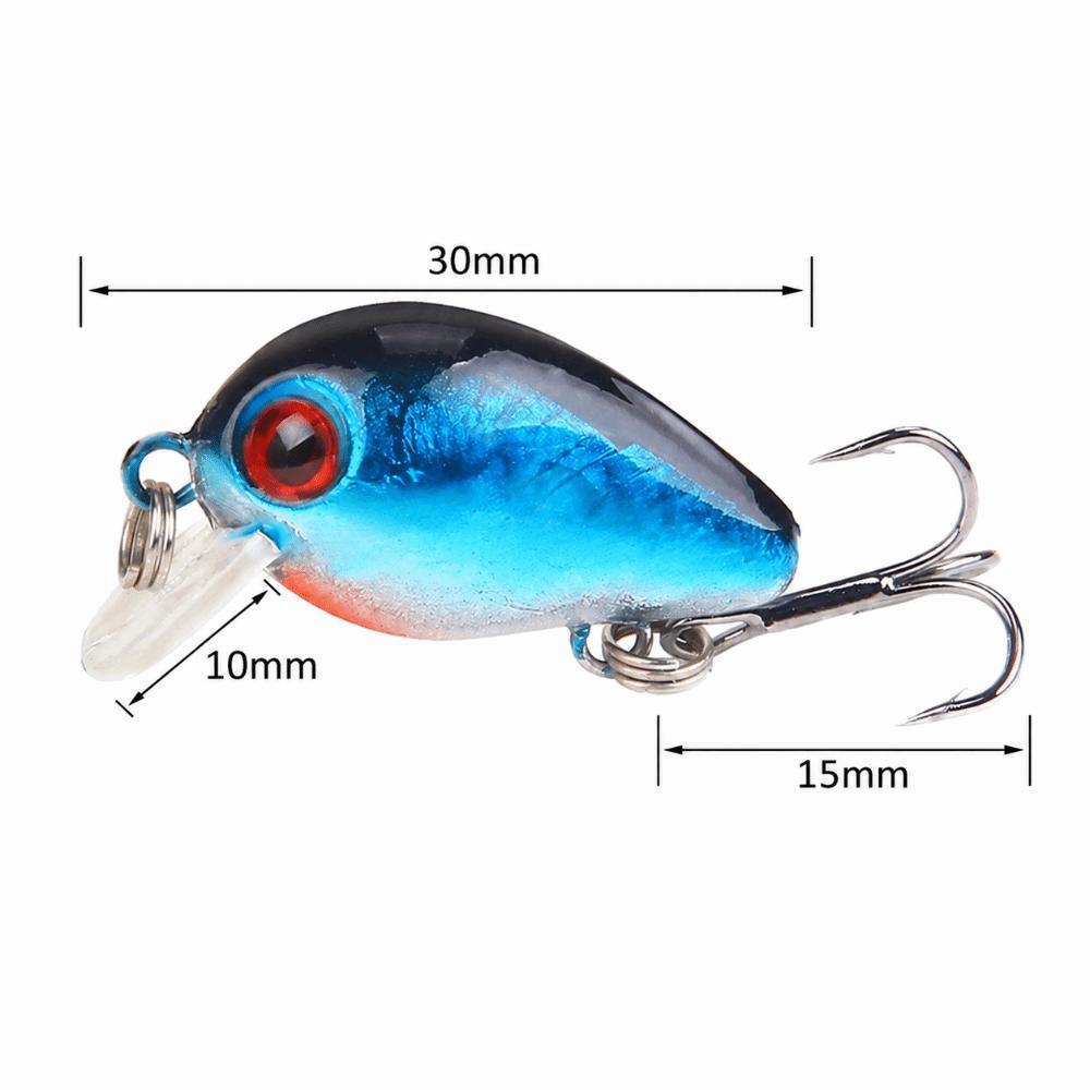 10PCS with 3D  Eyes Fishing Crankbaits ABS Fishing Lures Durable Sinking Lures  Freshwater Fishing