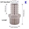 Homebrew Beer 1/2"NPT Hose Barb 304 Stainless Steel Food Grade Brewer Hardware Pump Fitting