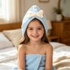 Kids Hair Drying Cap Super Absorbent Quick Dry Hair Towel Wrap with Button Cute Bow Anti-Frizz Turban for Girls Long Hair