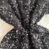 Summer Women Sweet Peter Pan Collar Black Sequined Diamonds Button Mini Short Fairy Princess Party Dresses