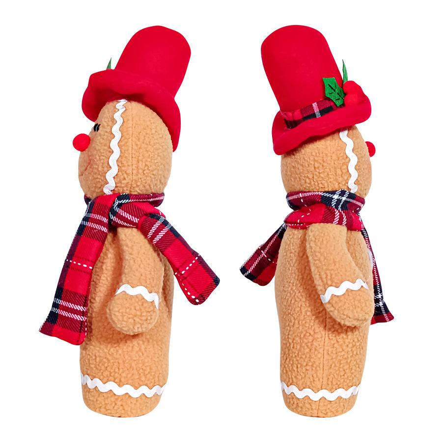 Festival Home Decoration Christmas GingerbreadMan Seasonal Plush Leg Bedroom Ornament Christmas Scene Layout