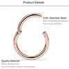 WKOUD 16G Surgical Steel Septum Piercing Nose Hoop Clicker Ring Lip Labret Conch Helix Cartilage Daith Earring Hoop Jewelry