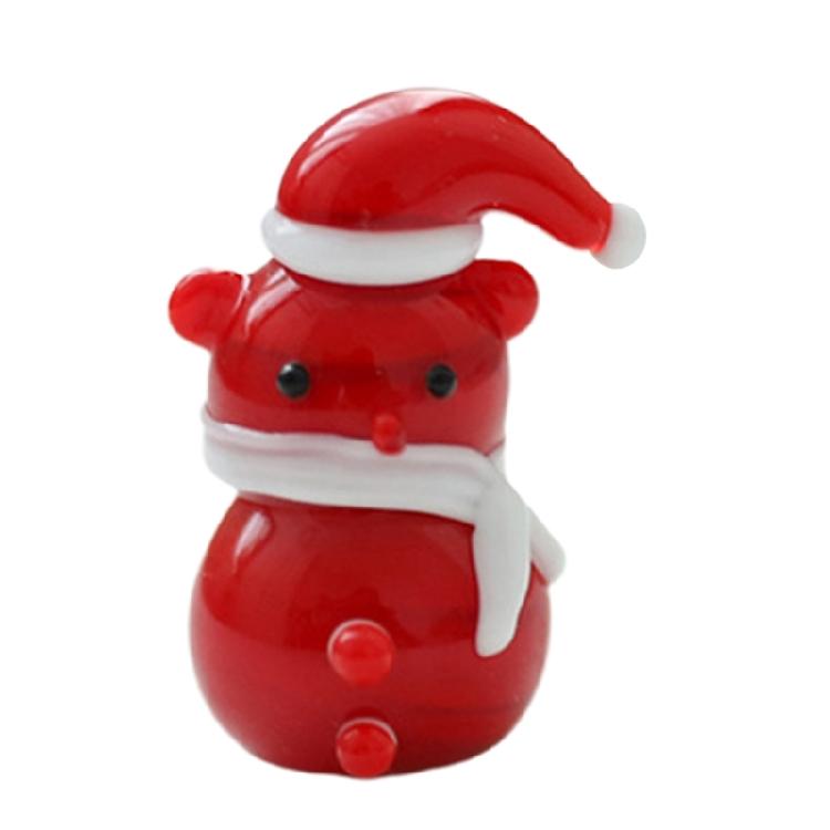 Holiday Miniature Glass Snowman Reindeer Santa Sculpture Tabletop Shelf Decoration For Christmas Display Party Gift